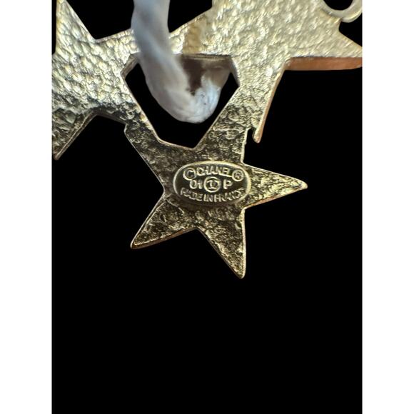 Chanel 01 P Pink Enamel Star Necklace Gold Tone - Picture 5 of 8